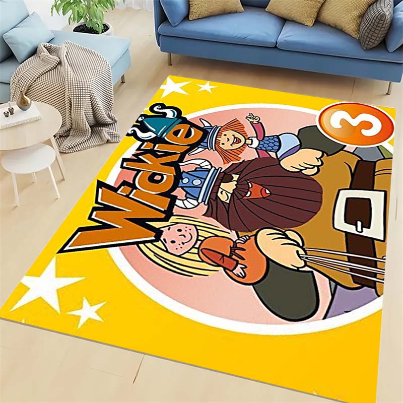 Vic The Viking Cartoon Area Rug, Cute Viking Boy Print Non Slip Floor Mat, Kids Bedroom Living Room Decor Gift For Cartoon Fans