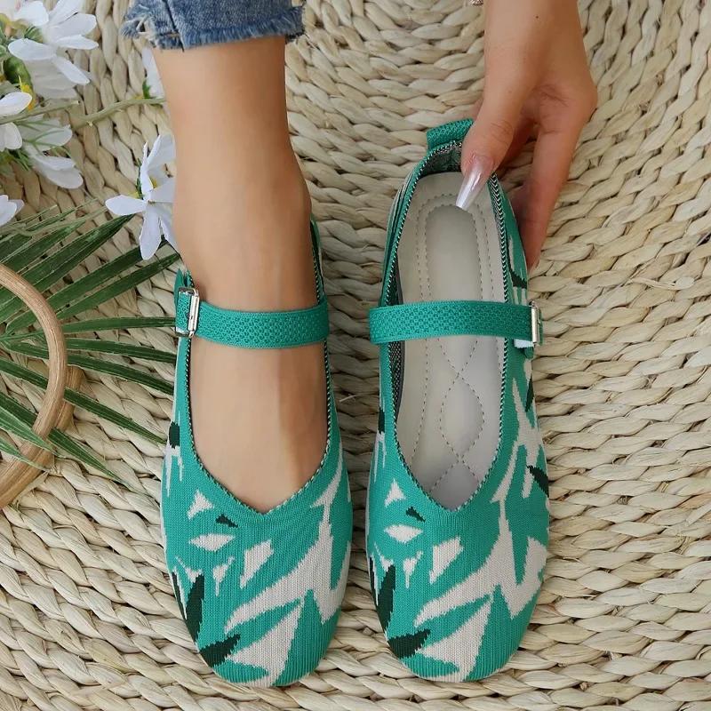 Fashion Women's Knitted Flat Sneakers 2024 Autumn Fashion New Running Casual Shoes Comfortable Walking Dress Women's Shoes Zapatos