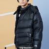 Li Ning теплая свободная куртка-пуховик со съемным капюшоном для мужчин, черная AYMQ177-2