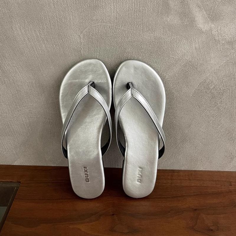 Fashion SUOJIALUN 2025 Summer New Brand Women Slipper Fashion Narrow Band Slip On Flip Flops Soft Flat Heel Outdoor Casual Dress Slides