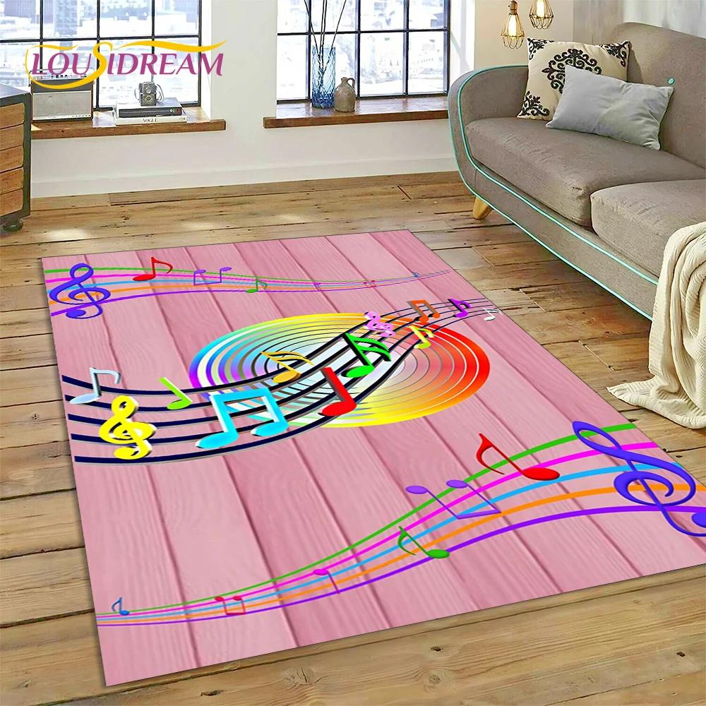 3D Piano Art Творческий ковер с музыкальной нотой для дома Гостиная Спальня Диван Коврик Декор, детский коврик Нескользящий напольный коврик