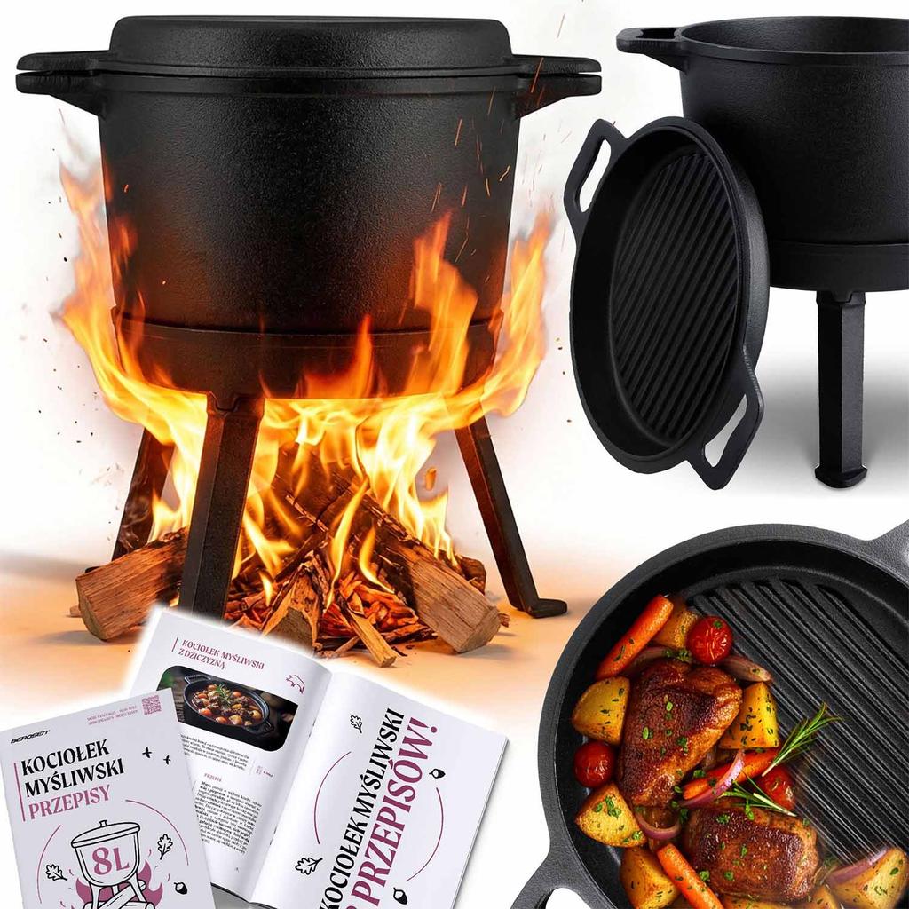 Cast Iron Cauldron Disassembled Pot & Grill Pan 348000