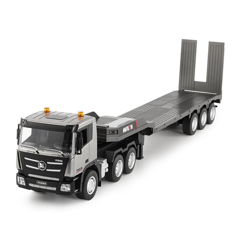 Huina 1318 RC Trailer Truck Car Model 2.4Ghz Construction Tractor Remote Control Flipable Flatbed Vehicle Toys for Boy Gifts