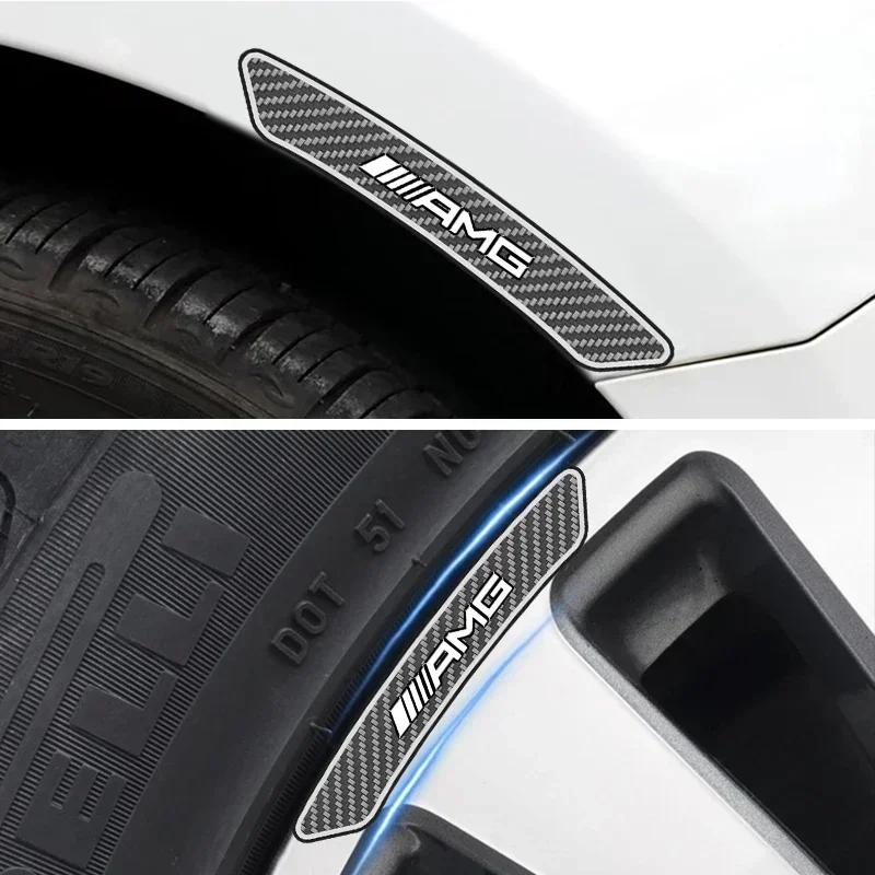 BNXP8 4pcs Car Styling Wheel Rims Racing Stickers Badges Auto Decoration For Mercedes benz AMG W204 W203 W212 W211 W124 W210 GLC E