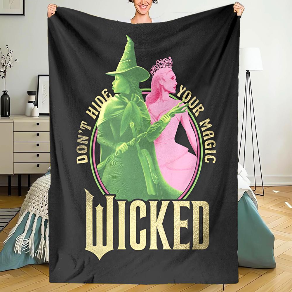 Wicked Theme Printed Blanket - Perfect for Couch, Bed, Travel & Outdoor Use | Machine Washable, Cozy & Durable.