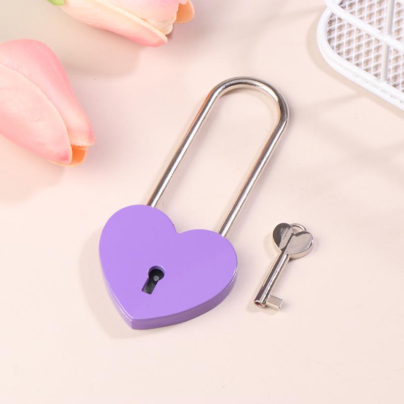 1 Set Metal Heart Shaped Padlock Antique Style Love Lock Set With Key Wedding Valentine'S Day Gifts Couple Wishing Lock