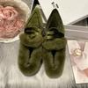 Модные меховые женские балетки, хлопковые ботинки с острым носком из замши, теплая обувь 2024 зима, дизайнерские зимние ботинки, короткий плюш, для ходьбы, сексуальная женская обувь