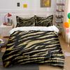 Gold Glitter Zebra Stripe Bedding Set Bedding Set (1 Duvet Cover, 2 Pillowcases, Duvet Not Included)