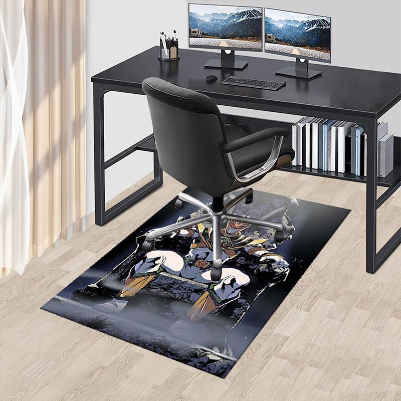 1pc Power Rangers Green Ranger Office Chair Mat - Anime Cartoon Design, Non-Slip Carpet for Home Decor, Suitable for All Seasons, Ideal Gift for Fans.