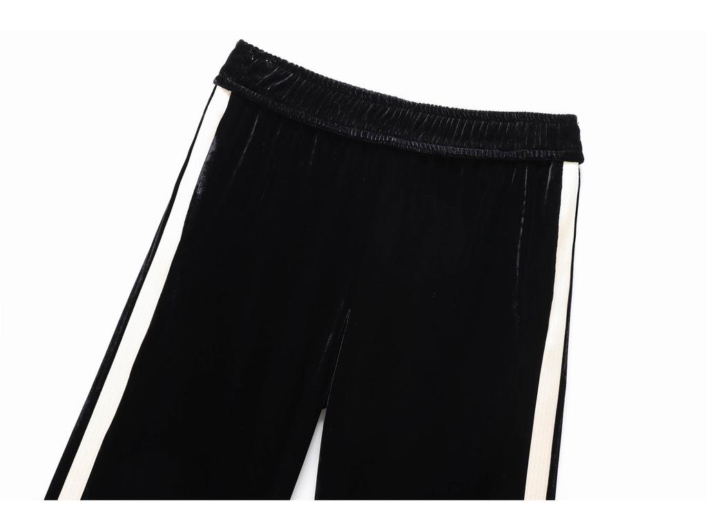 2024 Зимняя Новинка Женская Бархатная Рубашка с Длинным Рукавом и Повседневные Брюки - Европейский/Американский Стиль