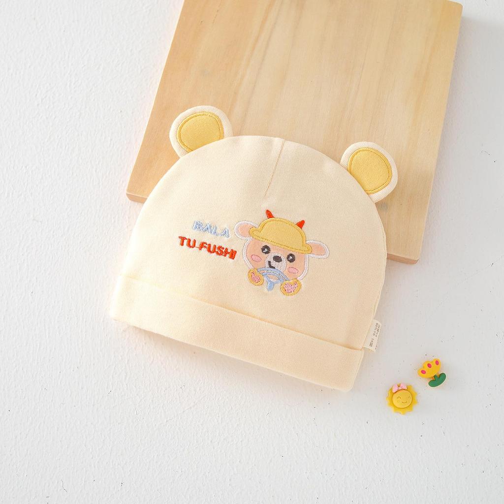 Pure Cotton Double Layer Newborn Hat for 0-3 Months, Suitable for Autumn/Winter