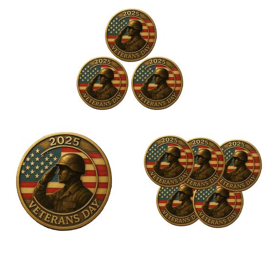 Veterans Tribute Coin Military Challenge Coin Commemorative Appreciation Coin Veterans Day Gift for Men Women Soldiers