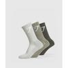Gymshark Носки Crew 3pk Strength Green Utility Green Stone Grey I3a3p Ec3j