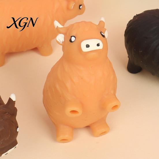 Relaxation Hand Toy Highland Cow Squeeze Anxiety Relief Cattle Sensory Soft Stretchy Animal Pinch Home Office Tool Stress