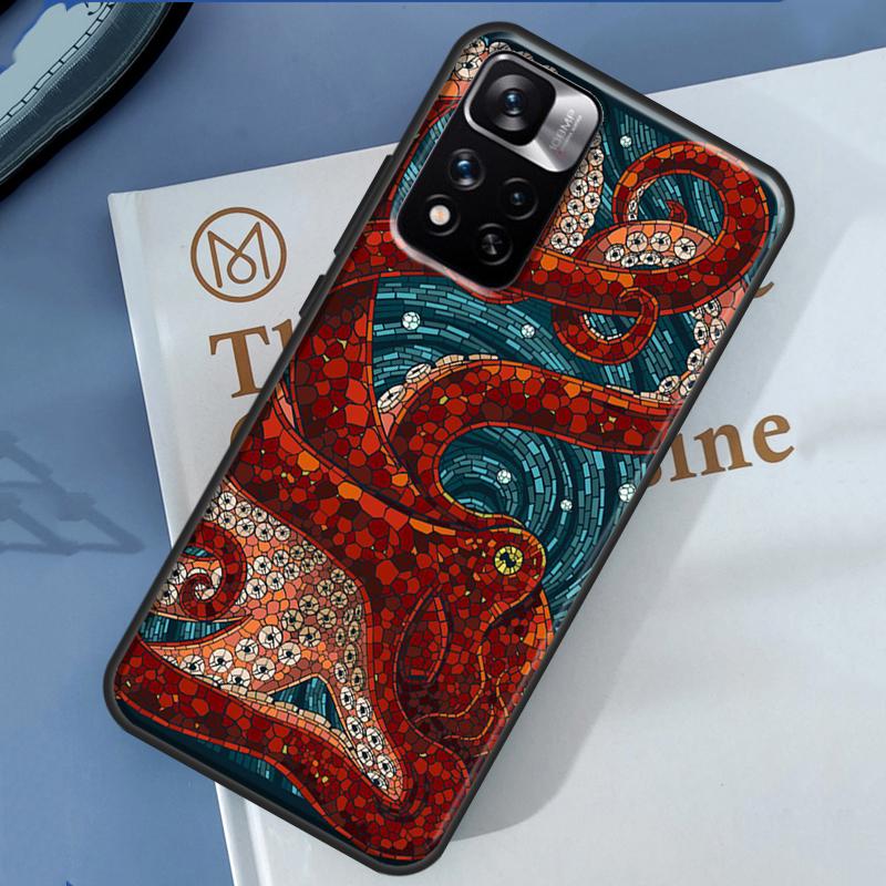 Морские обитатели Чехол с осьминогом для Xiaomi Redmi Note 14 13 11 9 10 12 Pro 9S 10S 11S 12S Redmi 10C 12C 13C 14C