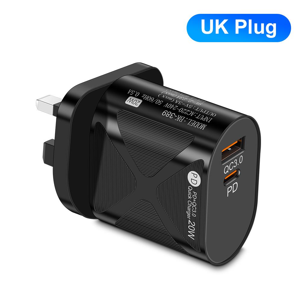20 Вт быстрое зарядное устройство USB C PD QC 3.0 универсальное зарядное устройство для iPhone Samsung Android - портативное, компактное, сертифицированное безопасное