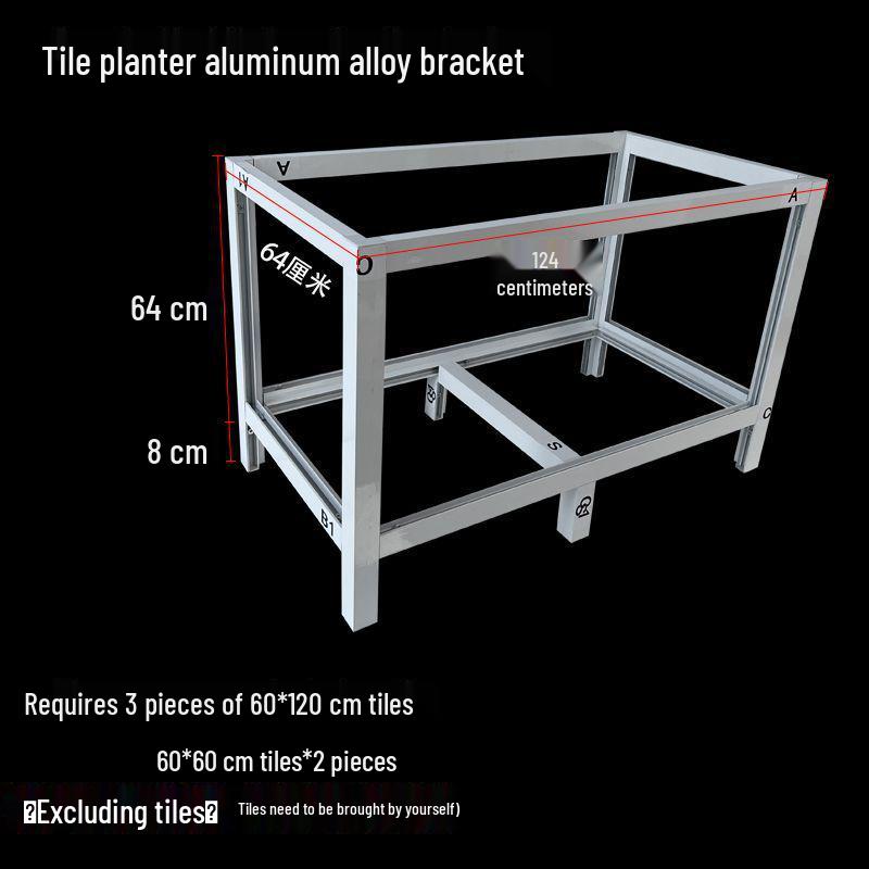 Aluminum Alloy Tile Planter Box Frame for Bonsai & Small Courtyard Planting