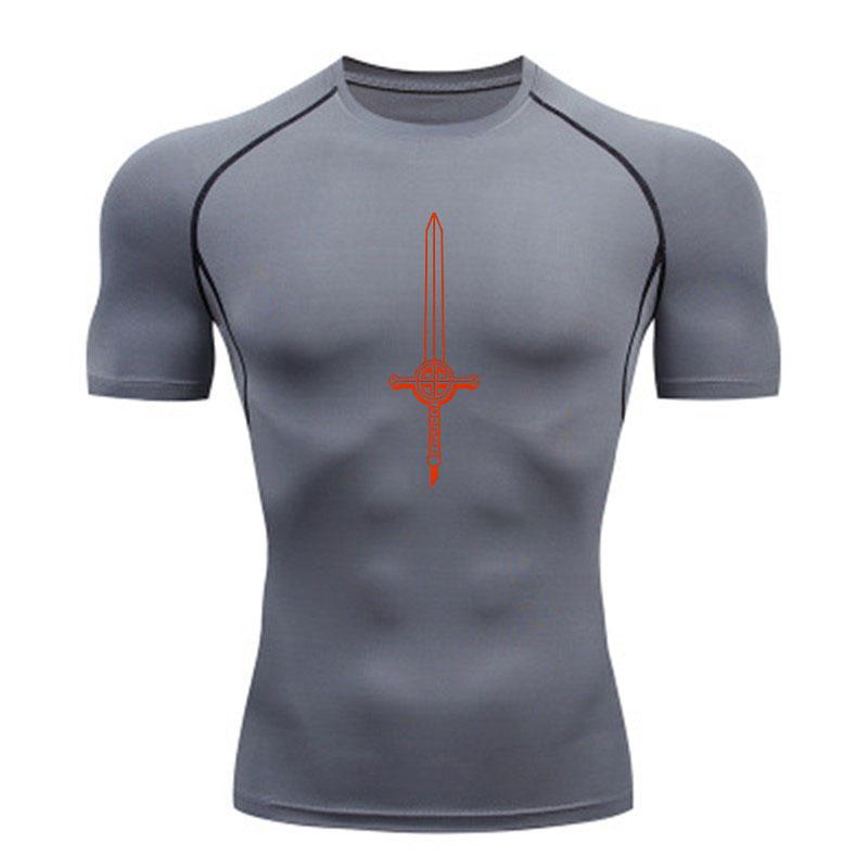 Men's Compression Fitness Sports T-Shirt, Breathable Medieva