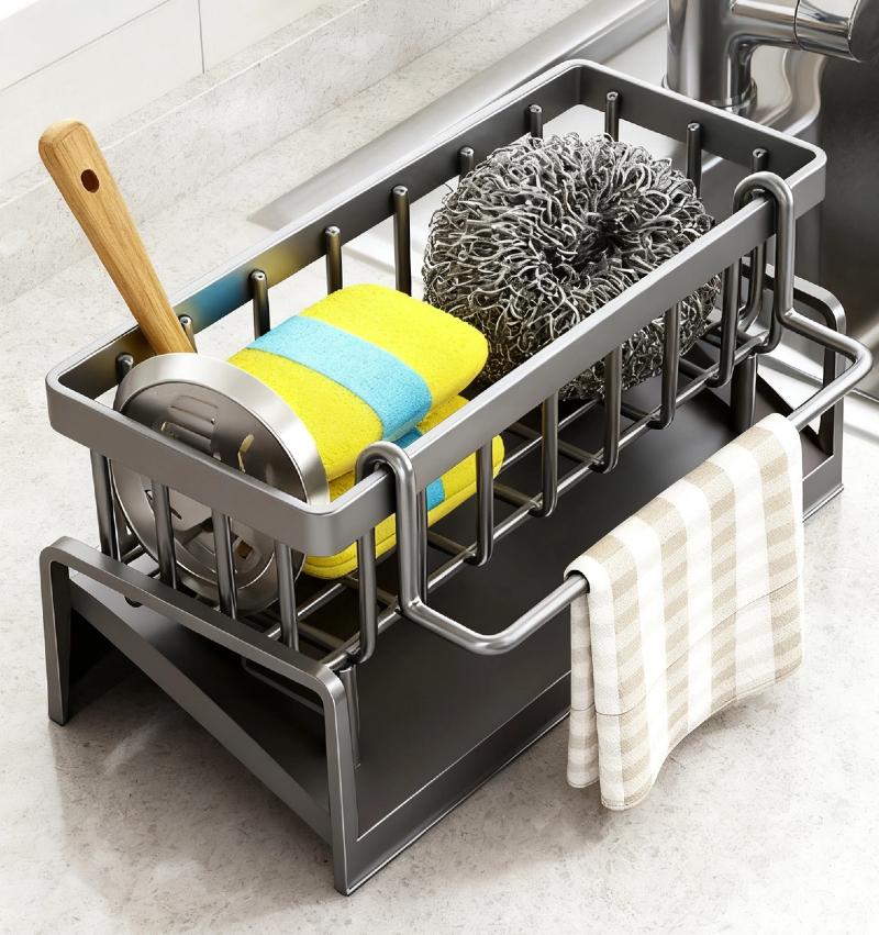 Household Storage Drain Rack Kitchen Storage Supplies Drain Dual-Purpose Layered Design Water Accumulation Durable Storage Rack