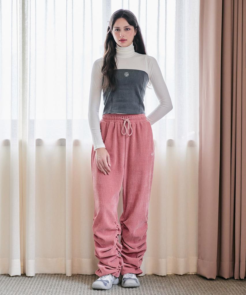 ZEROPLANET Shirred Wide Training Pants [Pink]