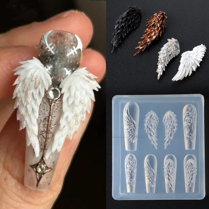 3D Силиконовый Молд для Ногтей Цветок Бант Бабочка Шаблоны для Ногтей Прозрачный Молд DIY Декор для Ногтей Штамповочные Пластины Инструменты для Маникюра