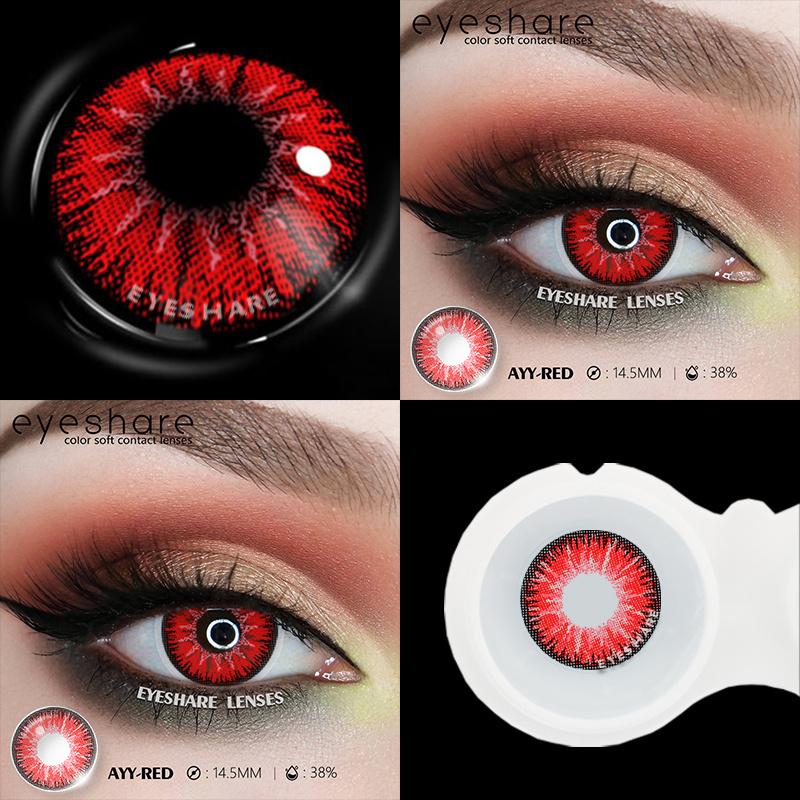 1 Pair Anime Colored Lens for Eyes Cosplay Purple Lenses Colorful Pupils Blue Eye Lens Red Lenses Yearly Yellow Lenses