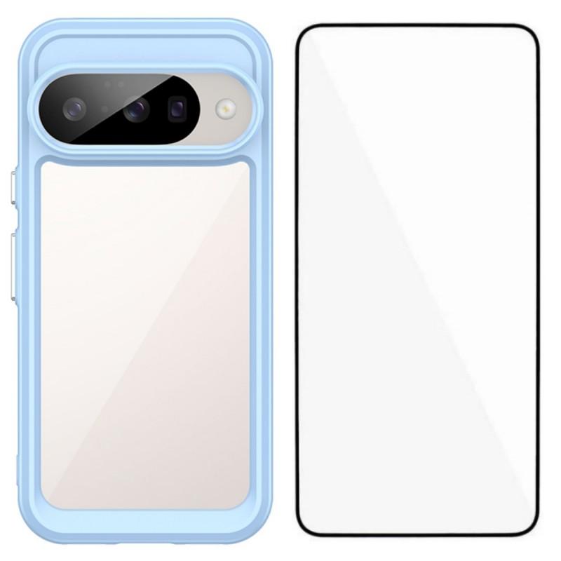 For Google Pixel 10 Phone Case WANLONFENG XC Series TPU Acrylic Cover with Tempered Glass (Big Lens Hole)