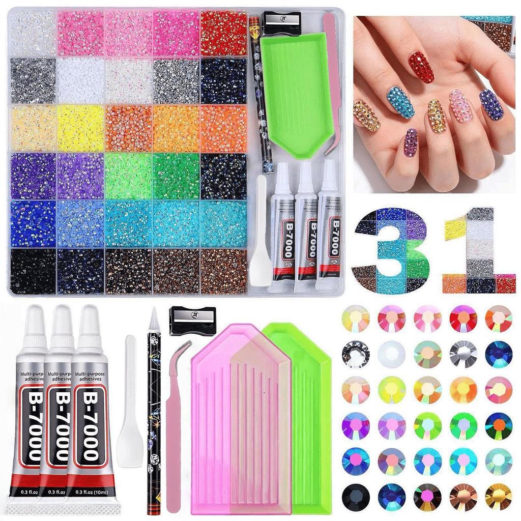 Набор желе-смолы AB-цвета на 31 и 48 ячеек для DIY-дизайна ногтей, одежды и чехлов для телефонов.