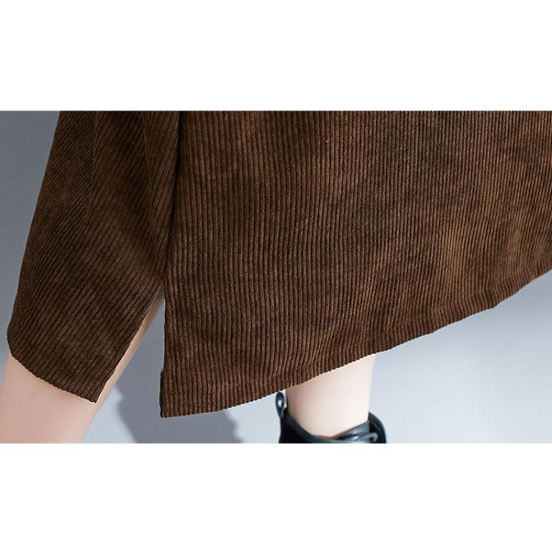 DIMANAF 2024 Женское Осеннее Платье Без Рукавов Большого Размера Женское Вельветовое Длинное Платье Повседневное Большое Свободное Платье