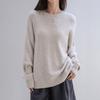 Womens Oversized Crew Neck Knit Sweater Loose Fit Casual Pullover Winter Solid Color Acrylic Blend