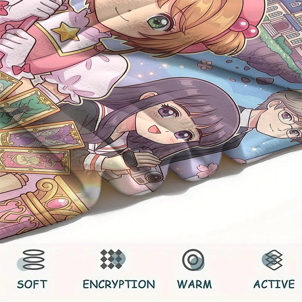 Cardcaptor Sakura designPrint Flannel Blanket, High quality Comfortable for All Seasons, Home Decor, Warmth and Comfort