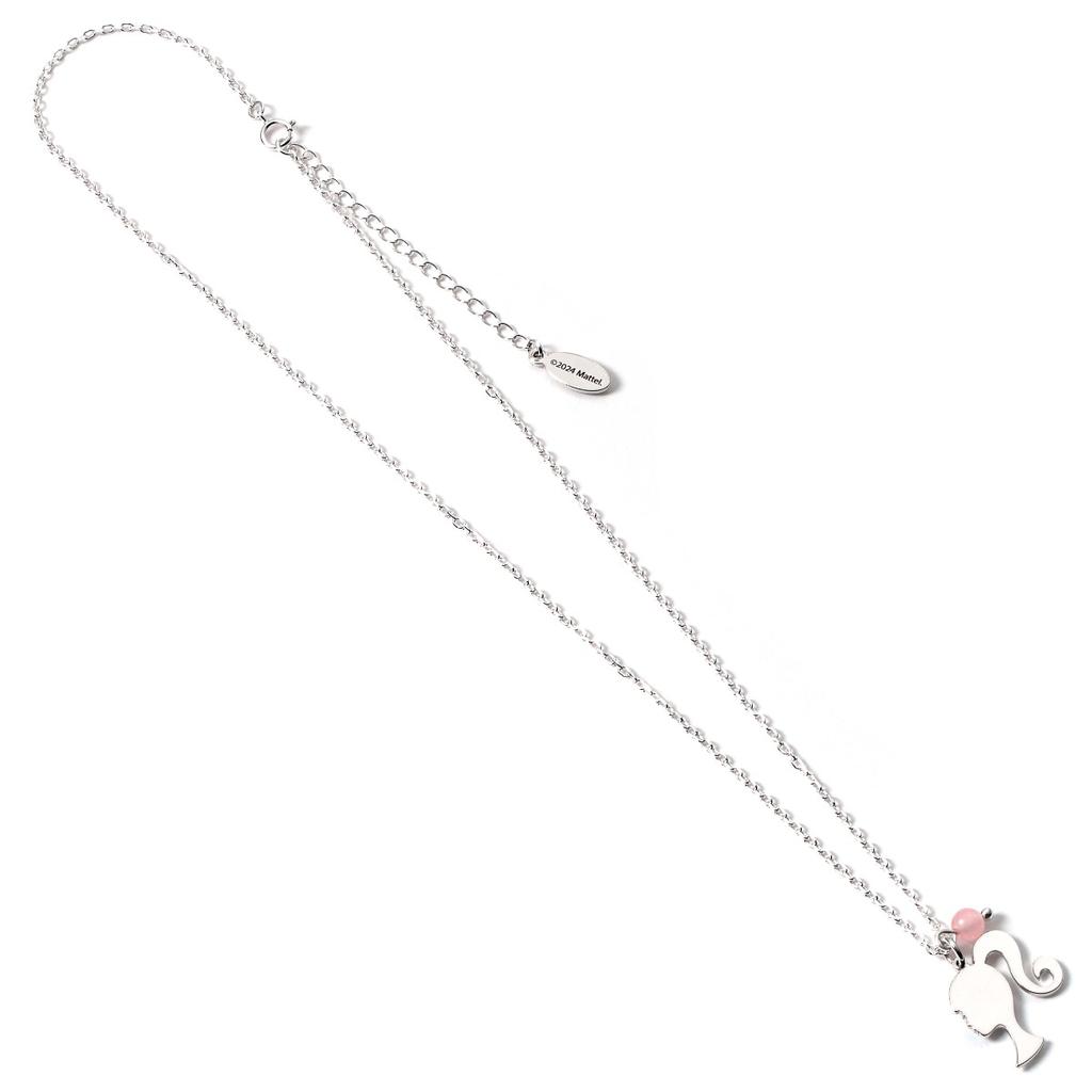 Barbie Sterling Silver Silhouette & Quartz Bead Charm Necklace