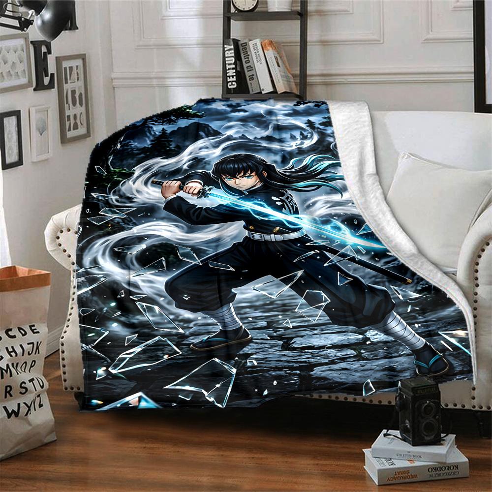 1pc Tokitou Muichirou Blanket, Gift, for Men and Women, Soft Blanket, Good for Sofa Bed Couch Travel, Lightweight Flannel Blanket
