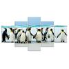 5Pcs Penguins Sea Antarctic Modern Decor Canvas Wall Art Pictures Paintings HD Print Home Decor 5 Panel 5 Pieces Poster