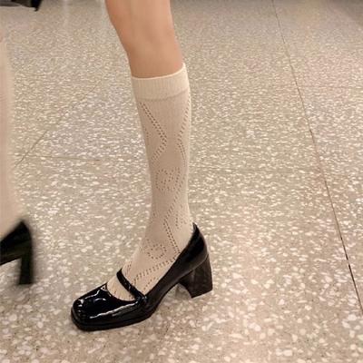 Французские туфли Мэри Джейн женские весна 2025 новые туфли на высоком каблуке с небольшим толстым каблуком, увеличивающие рост универсальные одинарные туфли