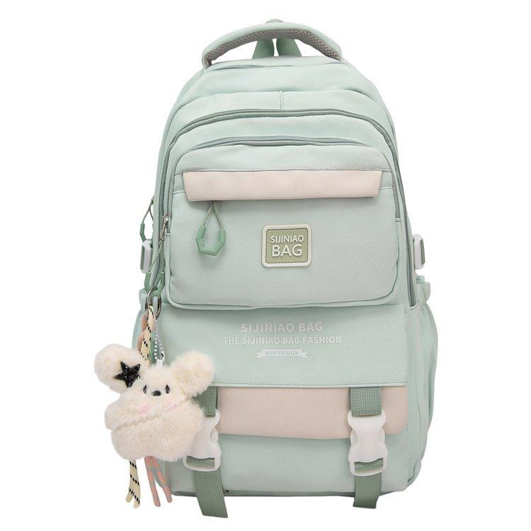 Schoolbag Female Korean Edition Japanese Large Capacity Tide ins Simple Contrast Color Elementary School Students Junior High School Students Travel