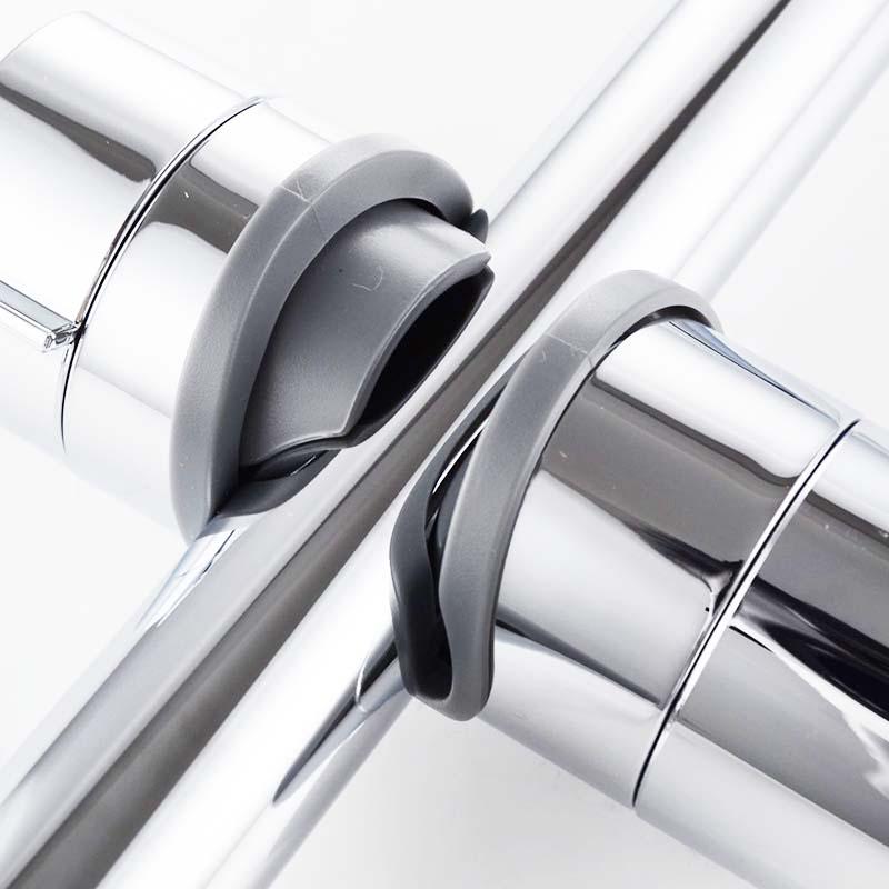 Кронштейн для держателя душевой лейки, Регулируемый держатель для душа под диаметр. Универсальный зажим-держатель 18 мм - 25 мм, Сменный ползунок для душевой штанги