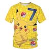 2025 Детская 3D футболка с коротким рукавом для косплея в стиле аниме Пикачу, модная повседневная футболка Покемон для мальчиков и девочек, детская одежда 7-13