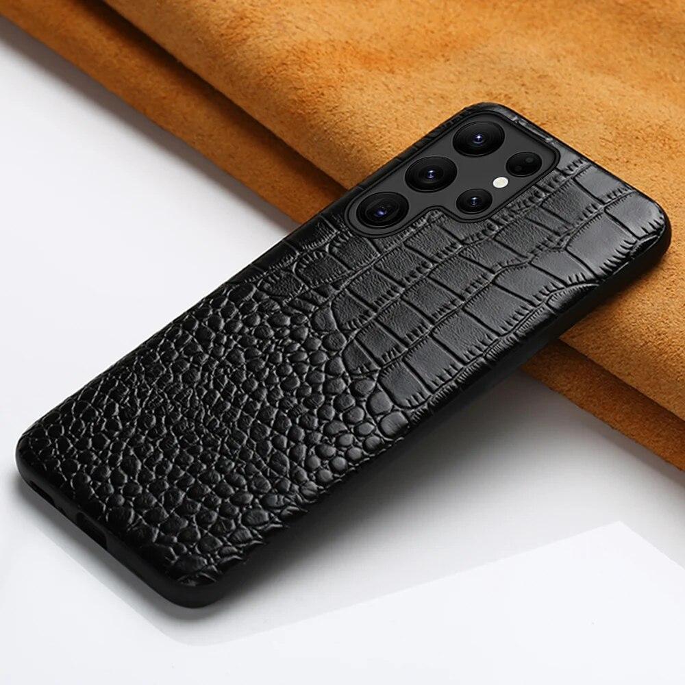 Чехол из натуральной кожи для телефона Samsung Galaxy S24 S23 S22 Ultra S21 S20 FE S9 S10 Plus Note 20 10 A51 A52 A53 A54 5G A34 A14, противоударный чехол