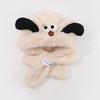 Dog Ears Cute Hooded Scarf Creative Plush Integrated Hat Hat Scarf Set  Winter