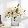 Vintage Artificial Fake Peony Silk Flowers Retro Bouquet Simulation Flowers Living Room Wedding Home Decoration