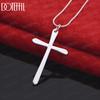 925 стерлингового серебра плоский крест 18 дюймов женское ожерелье с подвеской модные свадебные украшения