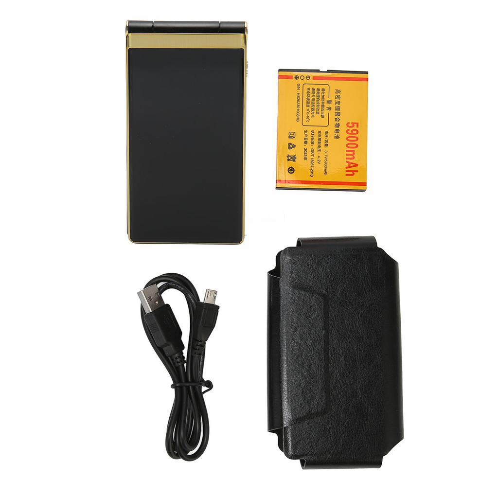 Раскладной телефон с экраном 3 дюйма, телефон для пожилых людей, двойной режим ожидания, большая кнопка, фонарик, громкий динамик, аккумулятор 5900 мАч