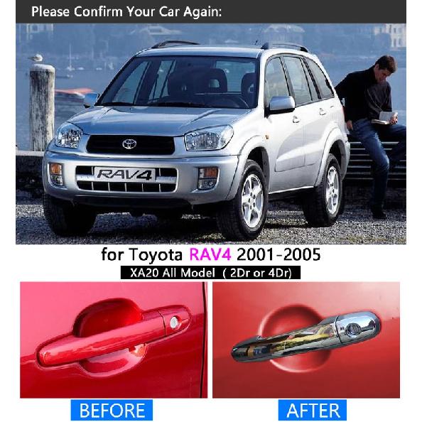 Для Toyota RAV4 2001 - 2005 XA20 Хромированная Накладка на Ручку Комплект 2002 2003 2004 RAV 4 Автомобильные Аксессуары Наклейки Авто Стайлинг