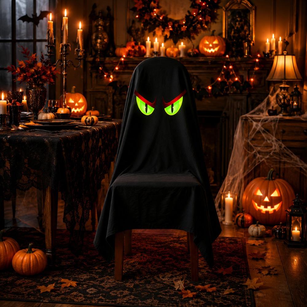 Pumpkin Halloween Dinner Chair Seat Cover Skull Pattern Festival Table Decor Home Decoration