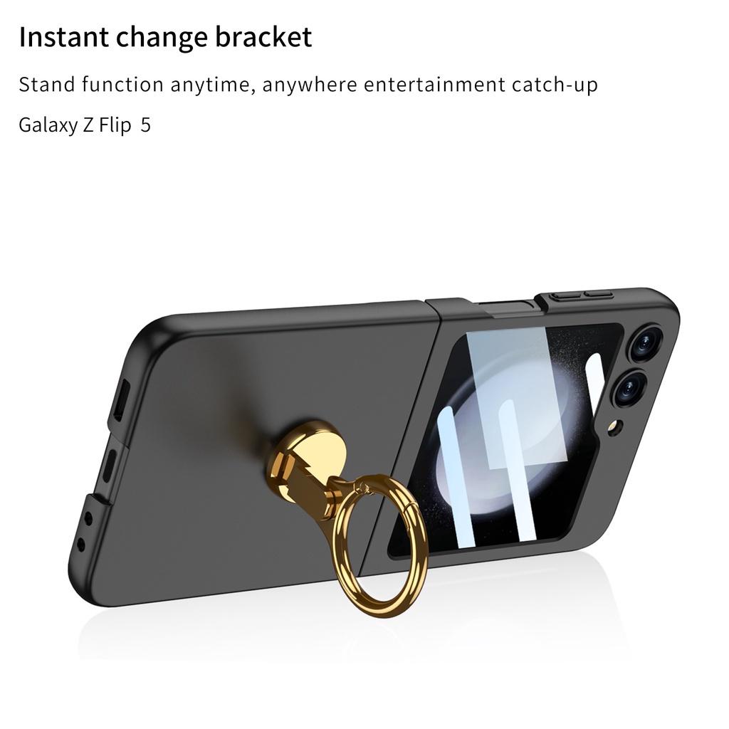 Модный складной чехол для телефона с трехмерной подставкой для Samsung Galaxy Z Flip 5, ультратонкая пленка, встроенный защитный чехол
