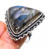 Лабрадорит Драгоценный камень 925 Стерлинговое серебро Подарок Ювелирное изделие Кольцо Размер 7