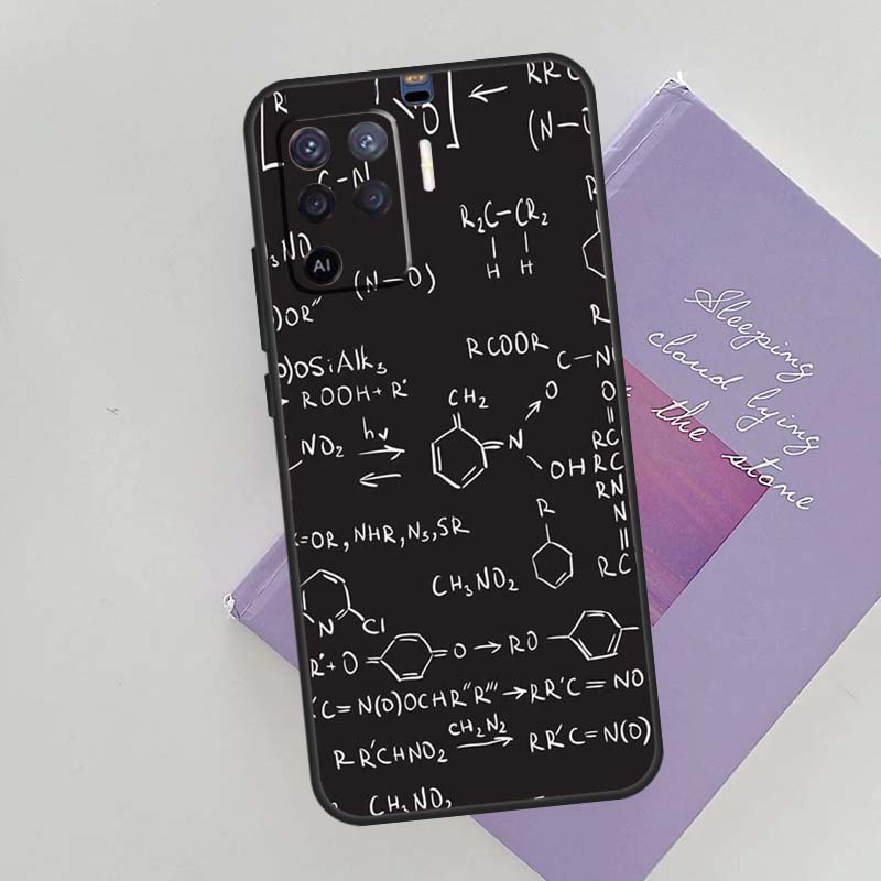Чехол для телефона с принтом 'Мозги Гик Наука Математика Физика' для Oppo A96 A76 A16 A74 A53 A54 A94 A15 A17 A52 A72 A57S A58 A78 A98 A79