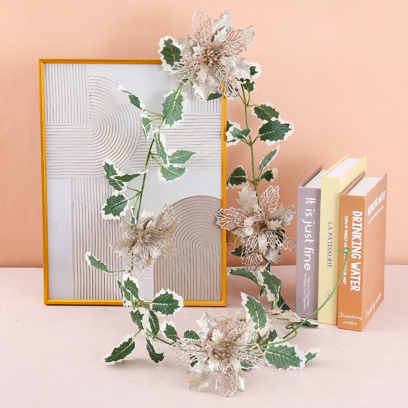 Christmas Party Decor With Hollow Glitter Vines For Seasonal Home Accent