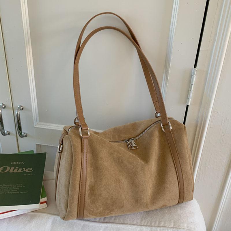 Модная женская наплечная сумка из искусственной замши, сумки кроссбоди, большая вместимость, матовая ПУ кожа, женские сумки-тоут